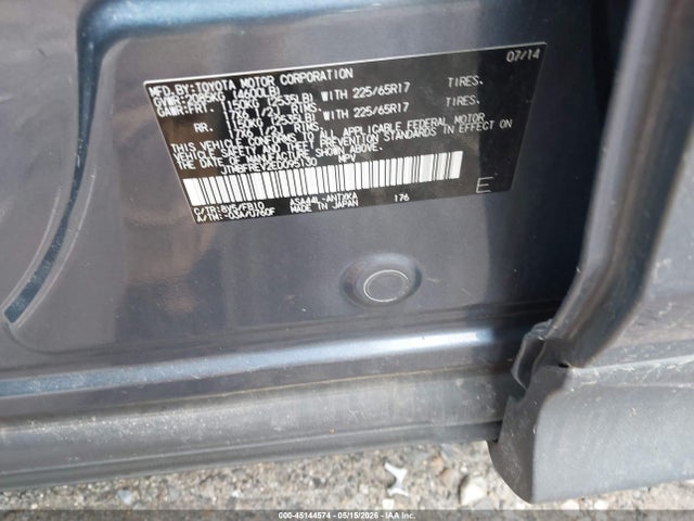 2014 Toyota Rav4 Le მანქანა იყიდება აუქციონზე, vin: JTMBFREV2ED095130, აუქციონის ნომერი: 45144574