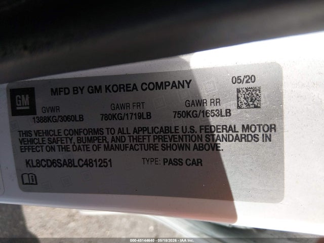 Chevrolet Spark Fwd 1lt Automatic 2020 KL8CD6SA8LC481251 Image 9