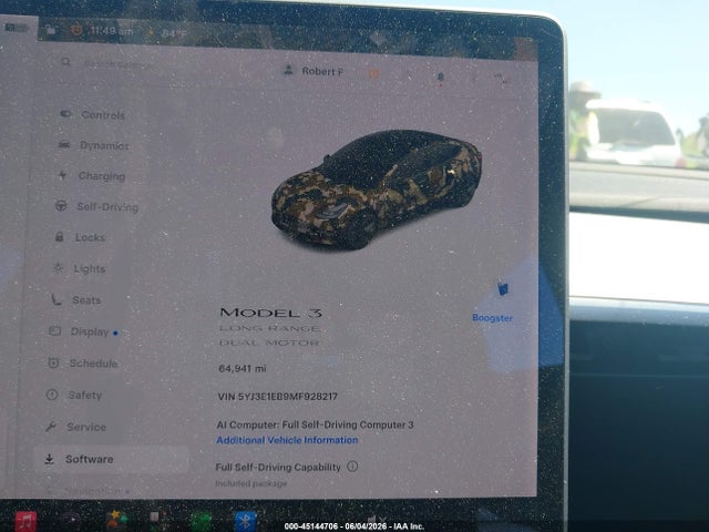 Aukcja sprzedaży 2021 Tesla Model 3 Long Range, vin: 5YJ3E1EB9MF928217, numer aukcji: 45144706