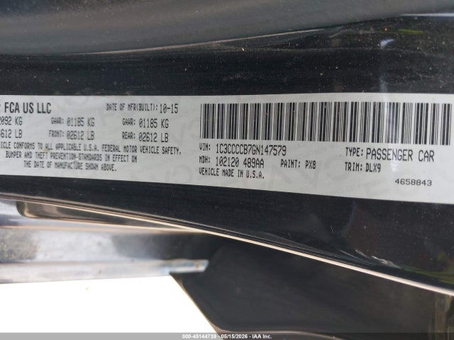 Aukcja sprzedaży 2016 Chrysler 200 C, vin: 1C3CCCCB7GN147579, numer aukcji: 45144739