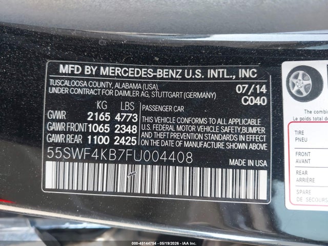 55SWF4KB7FU004408 Mercedes-Benz C 300 4matic