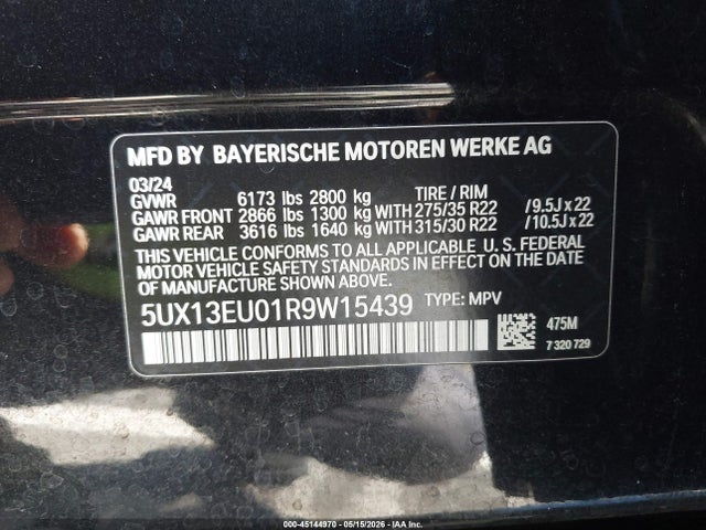 5UX13EU01R9W15439 BMW X5 Sdrive40i