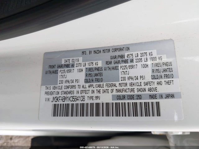 Mazda CX-5 SPORT 2019 JM3KFABM1K0584108 Image 9