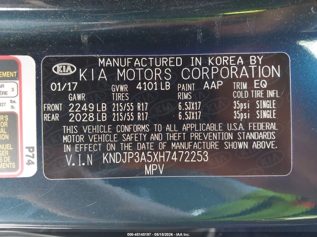 Продажа на аукционе авто 2017 Kia Soul +, vin: KNDJP3A5XH7472253, номер лота: 45145197