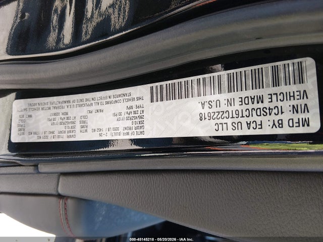 2026 Dodge Durango Gt Plus Awd Hemi V8 მანქანა იყიდება აუქციონზე, vin: 1C4SDJCT6TC222618, აუქციონის ნომერი: 45145218