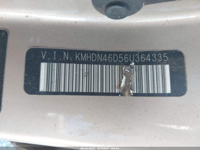 2006 Hyundai Elantra Gls/limited მანქანა იყიდება აუქციონზე, vin: KMHDN46D56U364335, აუქციონის ნომერი: 45145222