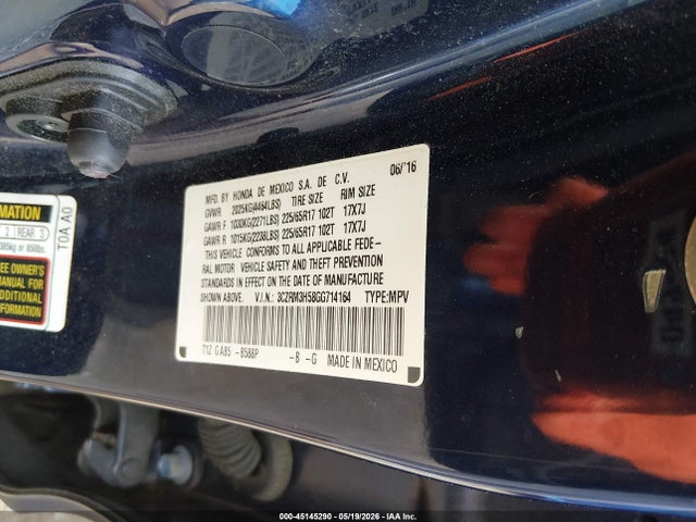 Продажа на аукционе авто 2016 Honda Cr-v Ex, vin: 3CZRM3H58GG714164, номер лота: 45145290