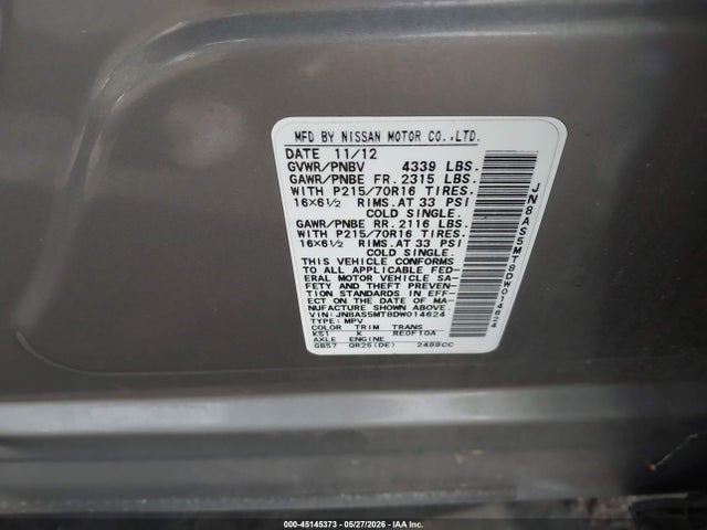 Aukcja sprzedaży 2013 Nissan Rogue S, vin: JN8AS5MT8DW014624, numer aukcji: 45145373