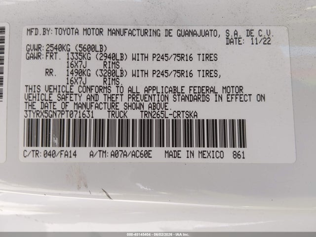 Toyota Tacoma Sr 2023 3TYRX5GN7PT071631 Image 9