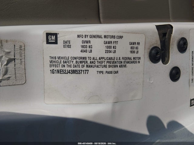 45145459 :رقم المزاد ، 1G1NE52J43M537177 vin ، 2003 Chevrolet Malibu Ls مزاد بيع