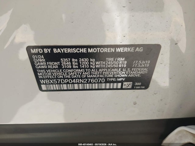 WBX57DP04RN276070 BMW X3 Xdrive30i