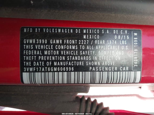 3VWF17AT6GM606996 Volkswagen Beetle 1.8t Fleet Edition