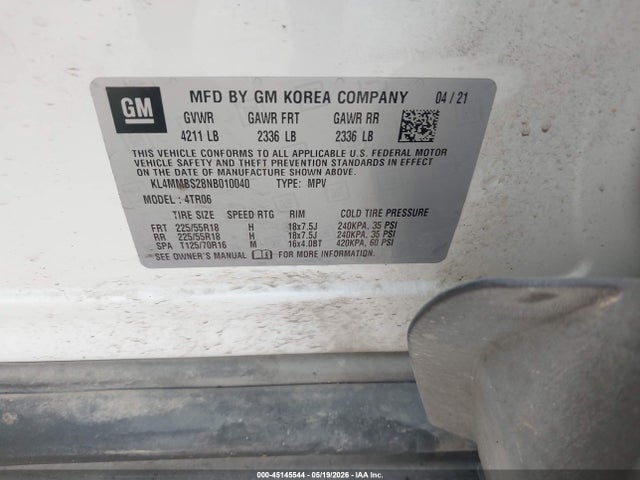 Aukcja sprzedaży 2022 Buick Encore Gx Fwd Preferred, vin: KL4MMBS28NB010040, numer aukcji: 45145544
