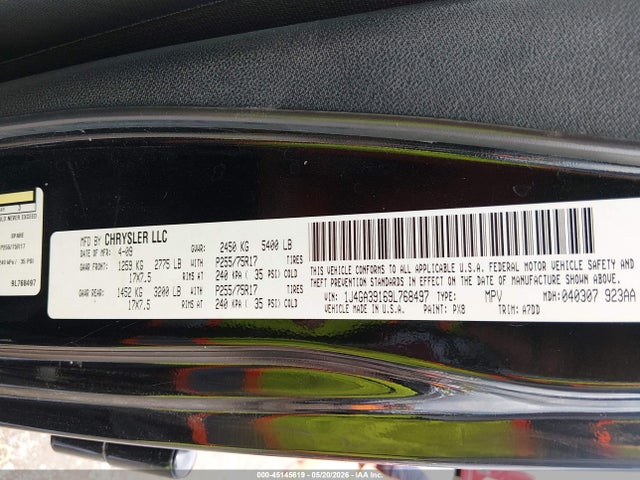 45145619 :رقم المزاد ، 1J4GA39169L768497 vin ، 2009 Jeep Wrangler Unlimited X مزاد بيع