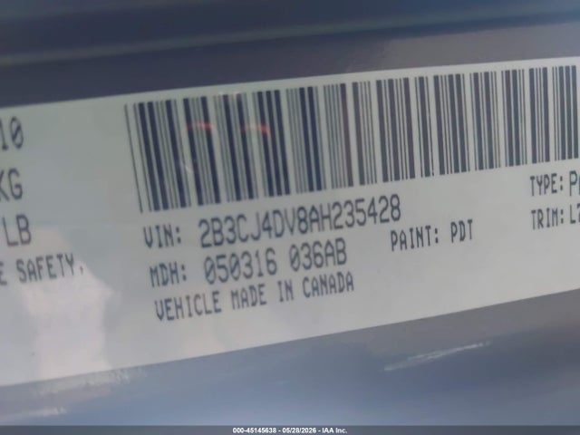 Продажа на аукционе авто 2010 Dodge Challenger Se, vin: 2B3CJ4DV8AH235428, номер лота: 45145638