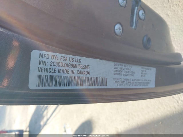 2C3CDZAG9MH552345 Dodge Challenger Sxt
