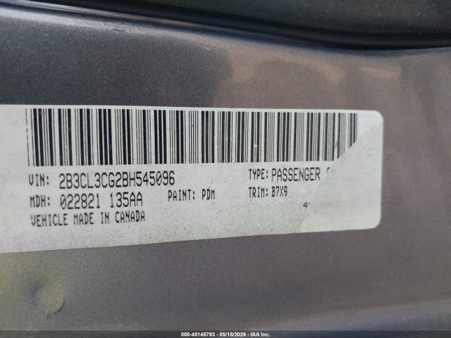 Продажа на аукционе авто 2011 Dodge Charger, vin: 2B3CL3CG2BH545096, номер лота: 45145793