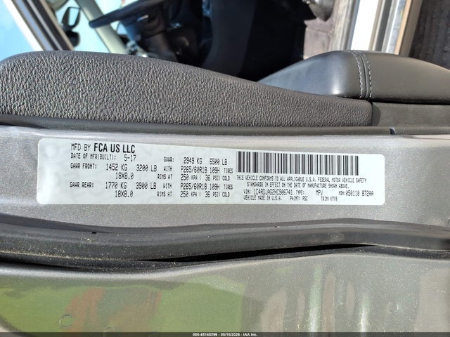 1C4RDJAG2HC906741 Dodge Durango Sxt Awd