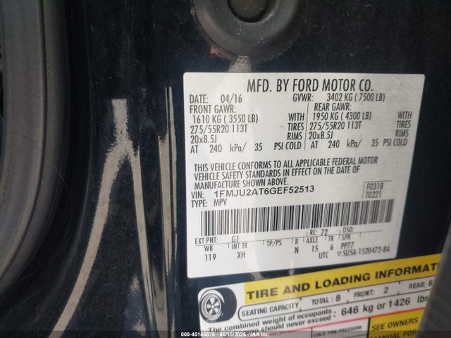 1FMJU2AT6GEF52513 Ford Expedition Limited