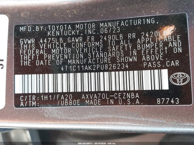 Toyota CAMRY LE 2023 4T1C11AK2PU826234 Image 9