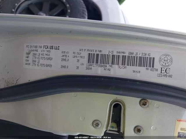 Aukcja sprzedaży 2015 Ram 1500 Slt, vin: 1C6RR7LT7FS584994, numer aukcji: 45145987