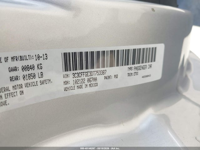 Aukcja sprzedaży 2013 Fiat 500e Battery Electric, vin: 3C3CFFGE3DT753387, numer aukcji: 45146267