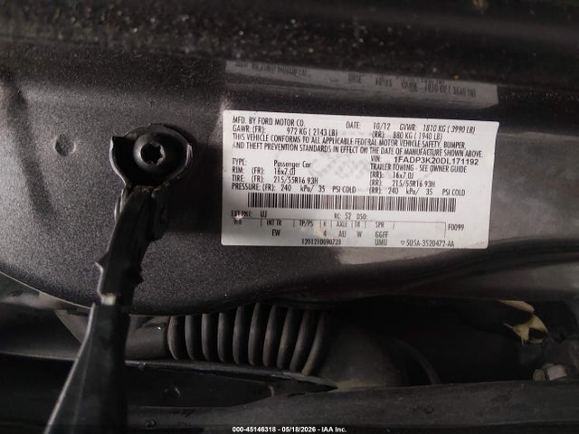 2013 Ford Focus Se მანქანა იყიდება აუქციონზე, vin: 1FADP3K20DL171192, აუქციონის ნომერი: 45146318