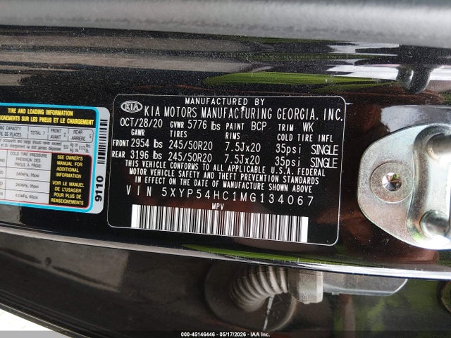 Aukcja sprzedaży 2021 Kia Telluride Sx, vin: 5XYP54HC1MG134067, numer aukcji: 45146446