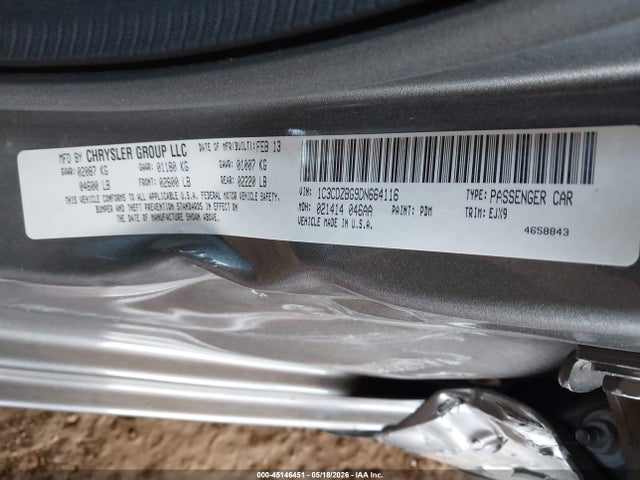 Продажа на аукционе авто 2013 Dodge Avenger R/t, vin: 1C3CDZBG9DN664116, номер лота: 45146451