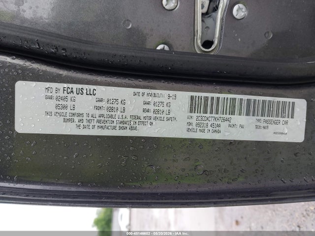 Продаж на аукціоні авто 2019 Dodge Charger R/t Rwd, vin: 2C3CDXCT7KH726442, номер лоту: 45146602