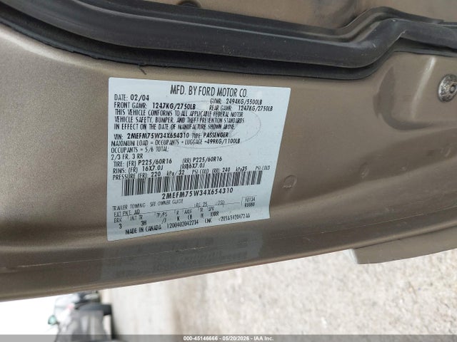 Aukcja sprzedaży 2004 Mercury Grand Marquis Ls, vin: 2MEFM75W34X654310, numer aukcji: 45146666