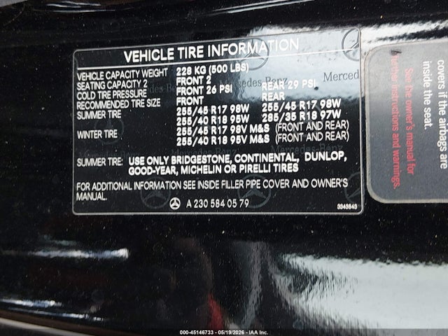 Продажа на аукционе авто 2005 Mercedes-benz Sl 500, vin: WDBSK75F95F093757, номер лота: 45146733