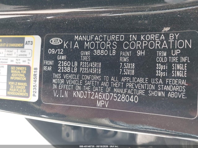 Aukcja sprzedaży 2013 Kia Soul !, vin: KNDJT2A6XD7528040, numer aukcji: 45146735