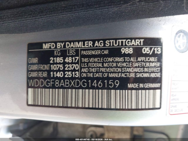 Aukcja sprzedaży 2013 Mercedes-benz C 300 Sport 4matic, vin: WDDGF8ABXDG146159, numer aukcji: 45146748