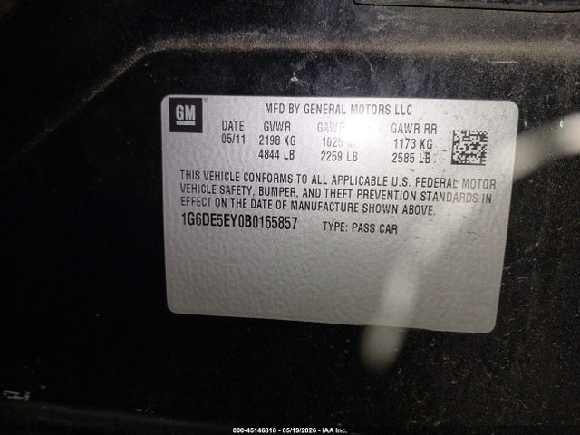 Aukcja sprzedaży 2011 Cadillac Cts Luxury, vin: 1G6DE5EY0B0165857, numer aukcji: 45146818