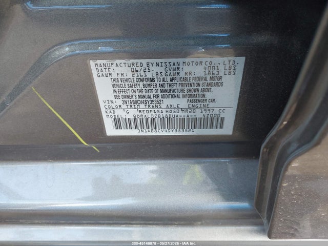 Nissan SENTRA SV 2025 3N1AB8CV4SY353521 Image 9