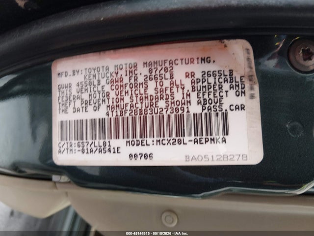 Продажа на аукционе авто 2003 Toyota Avalon Xl, vin: 4T1BF28B83U273091, номер лота: 45146915