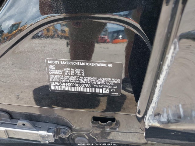 2023 Bmw 330i მანქანა იყიდება აუქციონზე, vin: 3MW69FF00P8D00788, აუქციონის ნომერი: 45146924