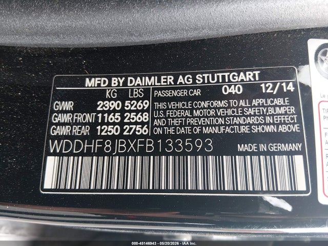 Продажа на аукционе авто 2015 Mercedes-benz E 350 4matic, vin: WDDHF8JBXFB133593, номер лота: 45146943