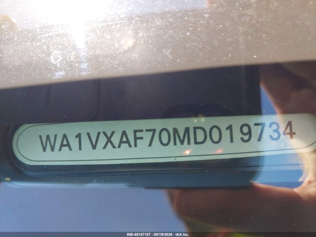 45147107 :رقم المزاد ، WA1VXAF70MD019734 vin ، 2021 Audi Q7 Prestige 55 Tfsi Quattro Tiptronic مزاد بيع