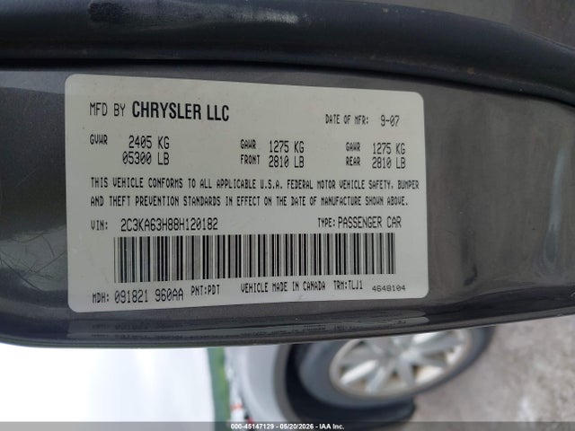 Aukcja sprzedaży 2008 Chrysler 300c Hemi, vin: 2C3KA63H88H120182, numer aukcji: 45147129