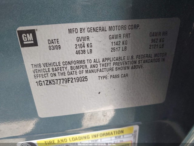 Продаж на аукціоні авто 2009 Chevrolet Malibu Ltz, vin: 1G1ZK57779F219025, номер лоту: 45147142