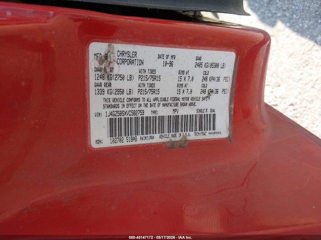 45147172 :رقم المزاد ، 1J4GZ58SXVC582759 vin ، 1997 Jeep Grand Cherokee Laredo/tsi مزاد بيع