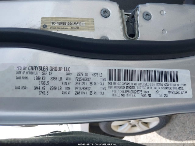 Продажа на аукционе авто 2013 Jeep Patriot Sport, vin: 1C4NJRBB1DD129370, номер лота: 45147173