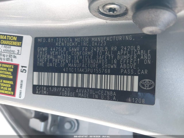 Toyota CAMRY LE 2023 4T1C11AK3PU155768 Image 9
