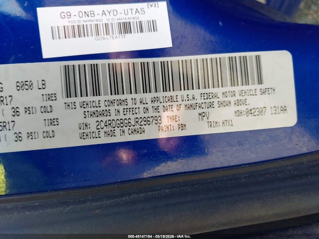 2C4RDGBG6JR296793 Dodge Grand Caravan Se