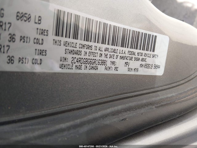Продажа на аукционе авто 2016 Dodge Grand Caravan Se Plus, vin: 2C4RDGBG6GR163881, номер лота: 45147250