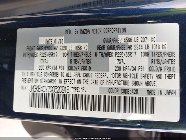 JM3KE4CY7G0620915 Mazda Cx-5 Touring