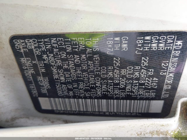 Продаж на аукціоні авто 2014 Nissan Juke Nismo Rs, vin: JN8DF5MV8ET150080, номер лоту: 45147323