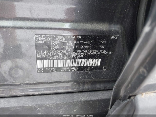 JTMRWRFV5SJ070877 Toyota Rav4 Hybrid Xle